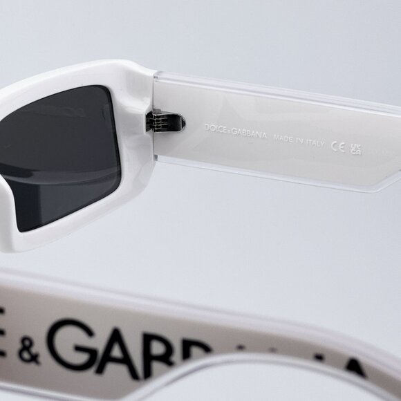 D&G DG6187 331287 BRAND NEW Sunglasses White Dark Grey Rectangle Unisex - Picture 9 of 11